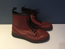 Dr. Martens 1460 Newton 8 Eye Lite Leather Boots in Cherry Red - UK Size 5