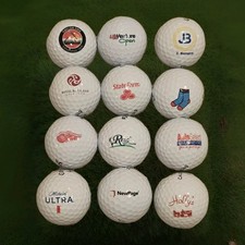 1 Dozen Logo Golf Balls - 12 Different Logos - Various Brands