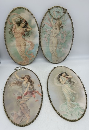 Vintage Anheuser-Busch Four Seasons Maud Humphrey Framed Victorian Women