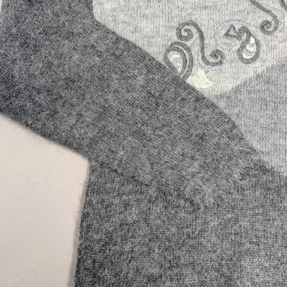 Pull pull vintage Amourelle — mohair — gris — taille M - Photo 4/4