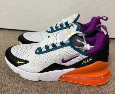 Nike Air Max 270 GS White/Black/Total Orange/Vivid Purple Youth 7Y FD0299-100