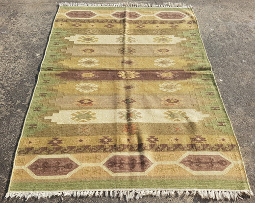 Vintage Traditional Handmade Beautiful Turkish Kilim Floor Rug Carpet 122x74 cm