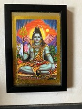 LOVELY FRAMED PICTURE OF HINDU GOD LORD SHIVA