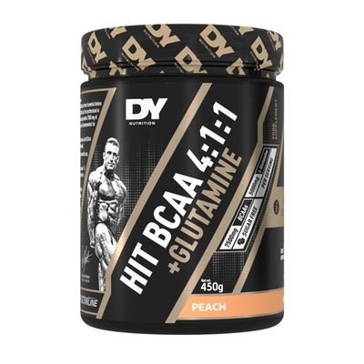 DY Nutrition HIT BCAA 4:1:1 + Glutamin, 450g, 30 Portionen (Pfirsich Pfirsich 