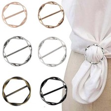 6Pc Scarf Clips and Rings T Shirt Clip Metal Circle Buckle Clothes Hat Belt Deco