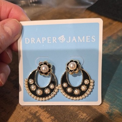 Draper James Ohrringe schwarz und gold Perlen