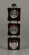 Vintage Springfield 3-Instrument Weather Station on Wood Plaque — listing 2