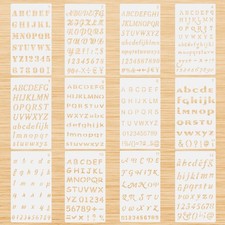 12 PCS Small Letter Stencils 1/2 Inch for Painting, 4 x 7 inches, White