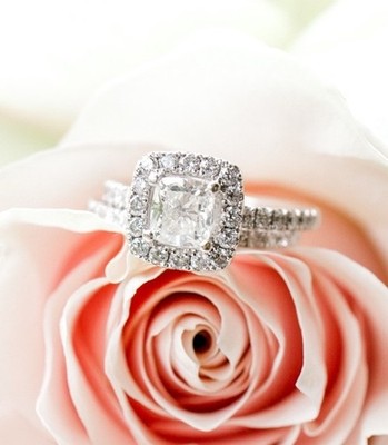 Pre Owned 14k White Gold Bridal Set Jared Engagement Wedding Ring