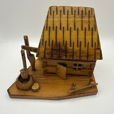 Handmade Wood Cabin Lodge Decor Wilderness Forest Logs Nature Naturist Crane