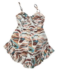PrettyLittleThing Multicolor Abstract Ruffle ...