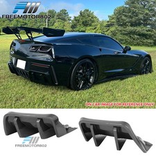 For 14-19 Corvette C7 IKON Style Rear Bumper Diffuser Guard Carbon Fiber Print