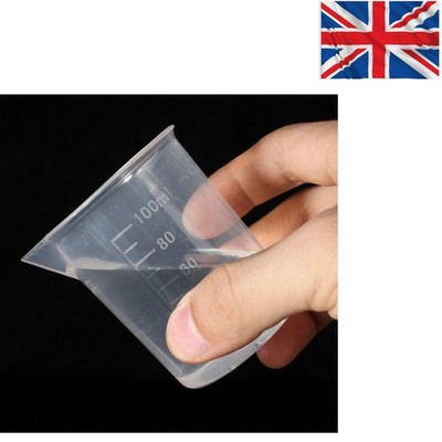 100 ml Kunststoff Messbecher (2 Stück) - transparente Bechergläser zum genauen Messen