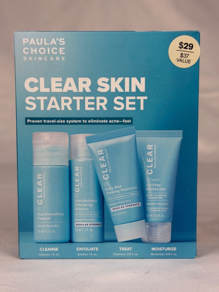 Paula's Choice CLEAR Skin Starter Set 4 Piece Travel Size Regular Strength