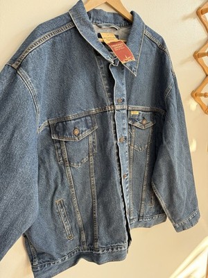 NEW Vintage Levi Strauss Denim Jean Trucker Jacket Big & Tall Button Up READ