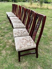 Set of 8 Dining Chairs with chinese wood carving