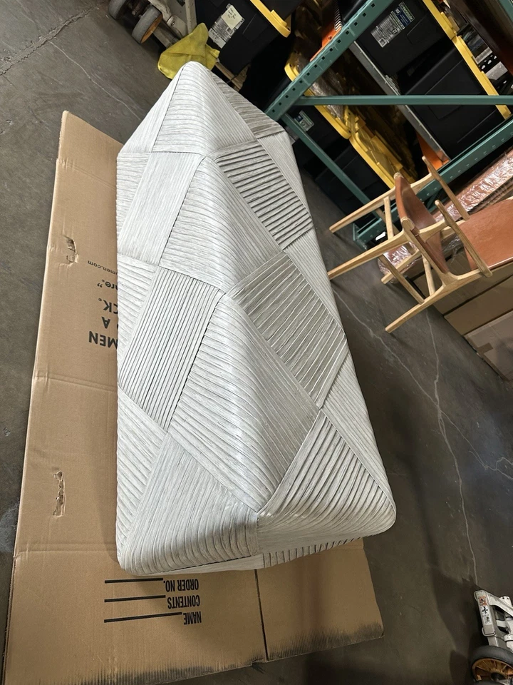 Banco de ratán Palecek Portrero-blanco Foto 4 de 4