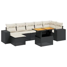 Garden Sofa Set Black PE rattan Large Modular Garden Sofa Set vidaXL
