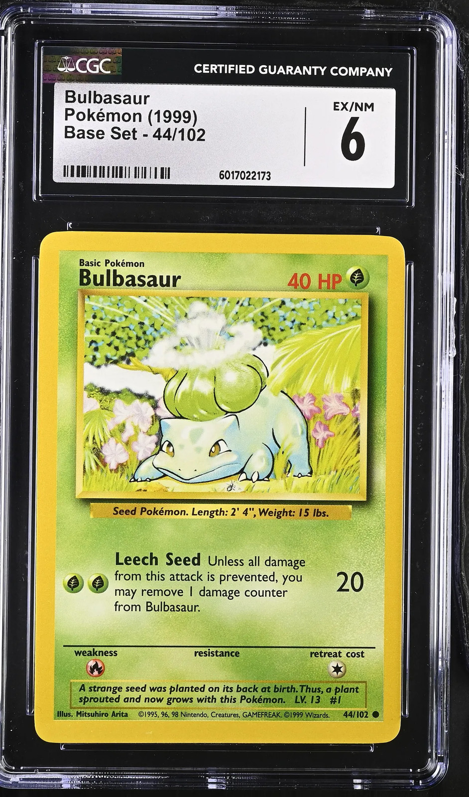 1999 Pokémon Bulbasaur #44/102 CGC 6