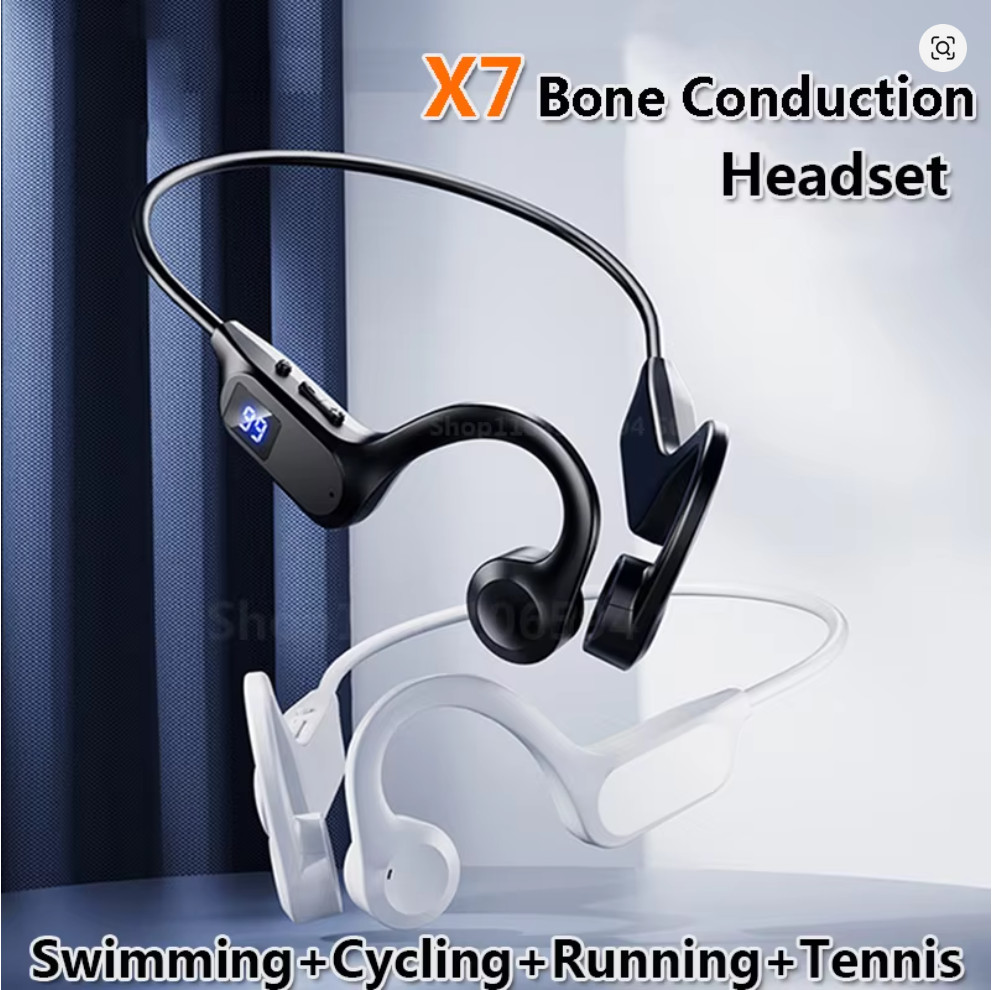 Wireless Bluetooth Earbuds IPX8 Waterproof Swimming Sports Run Headphones w/ Mic