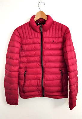 Tommy Hilfiger Men s XS Natural Down Packable Puffer Jacket Red Lightweight