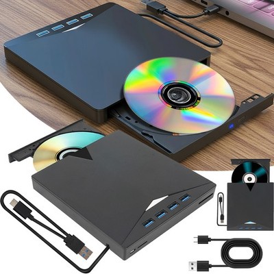 7 in1 Externes DVD-Laufwerk Tragbares Laufwerk USB 3.0 und Typ-C DVD/CD Recorder
