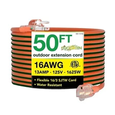 New Best Go Green Power Inc. 16/3 50-Foot Outdoor Extension Cord - Heavy-Duty
