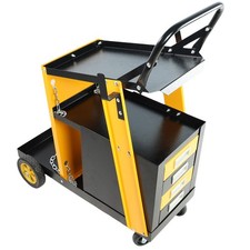 Heavy Duty Welding Cart with 4 Drawers Safety Chains 360 Swivel Wheels