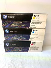 HP 304A CC531A, CC532A, CC533A 3 Pack Magenta, Yellow, Cyan Toner NEW S8760