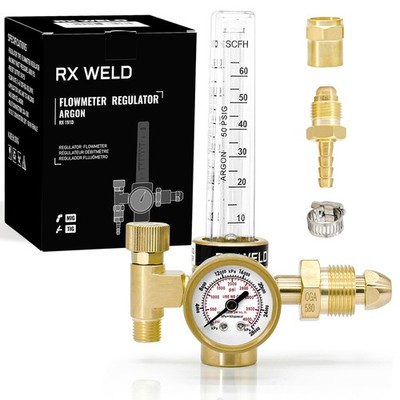 Argon Regulator Flowmeter Gas Gauge for MIG TIG Welding Welder