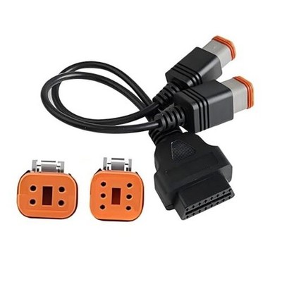 4pin+6pin 2 in 1 Connect for OBD Harley Motorcycle Obd2 Cable 16 Pin to 4 Pin