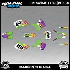 Graphics Kit for Kawasaki KX250 KX 250 (1992-1993) Throwback - GREEN