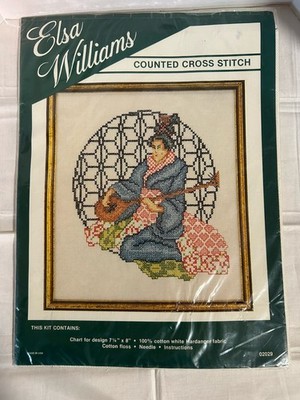 Elsa Williams  GEISHA MUSICIAN Counted Cross Stitch Kit #02029 - New & Sealed