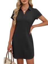 Womens T Shirt Dresses Summer 2026 Casual Short Sleeve V Neck Mini Shift Dres...