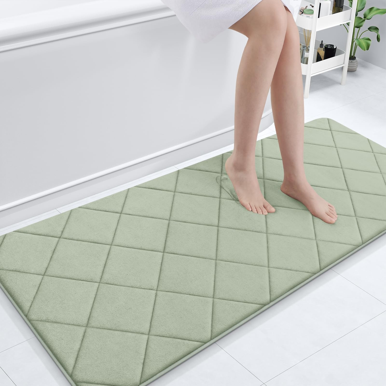 Memory Foam Bath Mat 70x24 Ultra Soft Absorbent Machine Washable Bathroom Rug