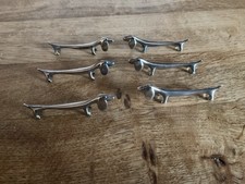 Vintage French Retro Silver plated ?  Dachshund Dog Knife Rest Set