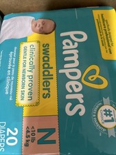 Newborn Diapers Pampers New Opened Box One Opened Pack Swaddlers 10 Lbs
