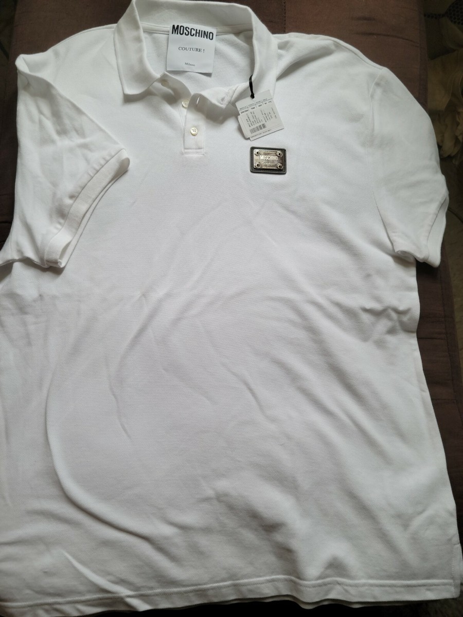 Moschino Couture Metal Stamp mens Polo Shirt (size 54) UK