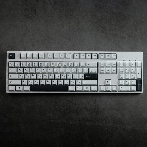 White Black Japanese Root Cherry Profile PBT Dye Subs Keycap Set For Meck Keeb - Picture 3 of 10