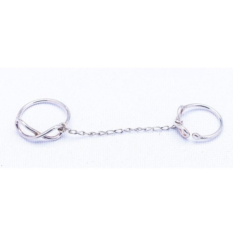 Silver Infinity adjustable two finger ring - image 1