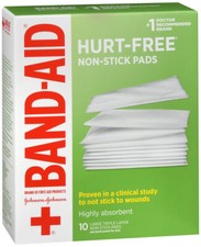 JJ BANDAID PADS LARGE NON/STICK HURT FREE 3X4