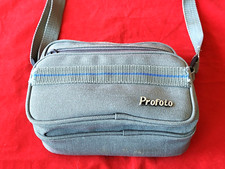 Vintage Profoto Gray  Blue Camera Bag w/Shoulder Strap Zipper Pockets 6" X 8"