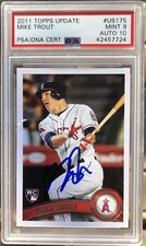 2011 Topps Update #US175 Mike Trout RC Autograph Graded PSA 9 Mint w/ 10 Auto