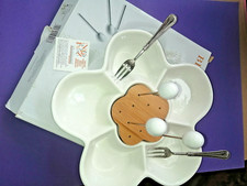 Antipastiera porcellana e bamboo, marchio BRANDANI, mod. Margherita