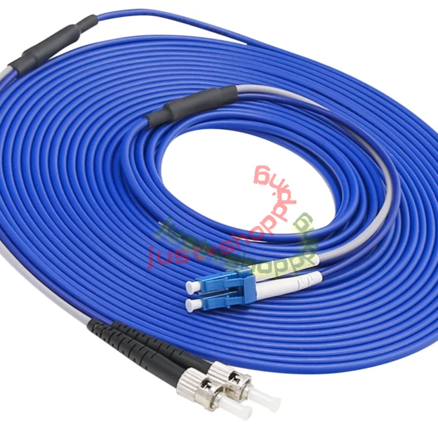 40m Armored Single-mode LC to ST UPC Duplex Fiber Optic Cable 9/125 Patch Cord - Photo 1/1