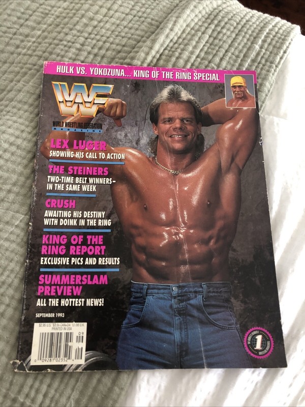 WWF MAGAZINE  SEPTEMBER 1993 LEX LUGER COVER  STEINER BROTHERS Hulk Hogan Wwe