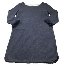 Ann Taylor LOFT Womens Dress Sz XS Blue Round Neck Zip Shoulder 3/4 Sleeves