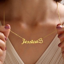 Personalized Name Custom Women Necklace Pendant Stainless Steel Birthday Gift