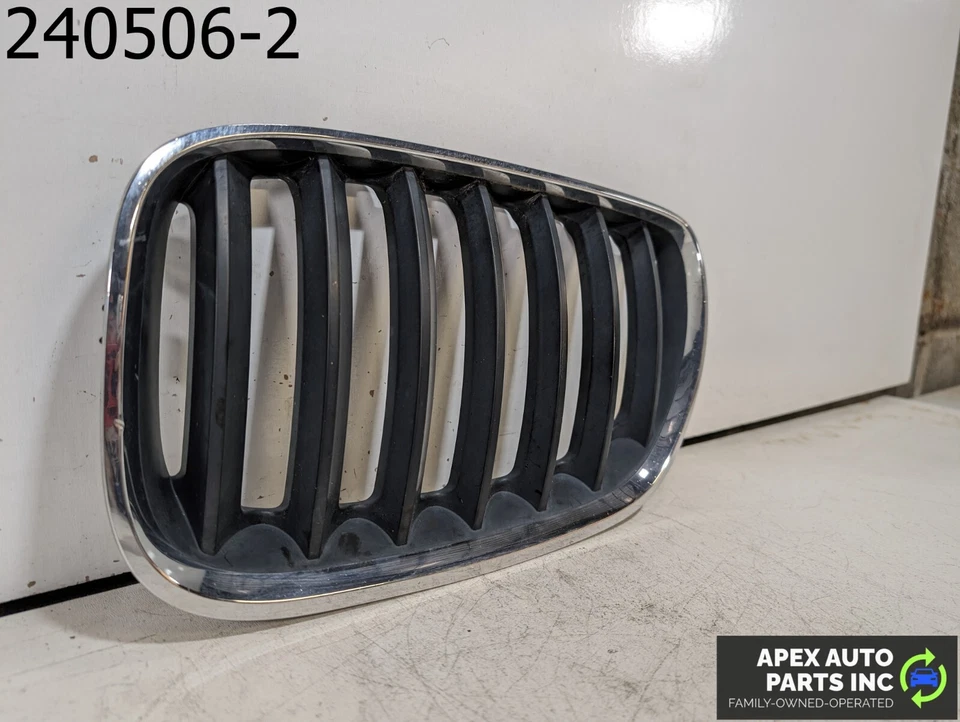 OEM 2005 BMW X5 3L FRONT GRILL UPPER HOOD BLACK CHROME Right RH Passenger Foto 2 de 4