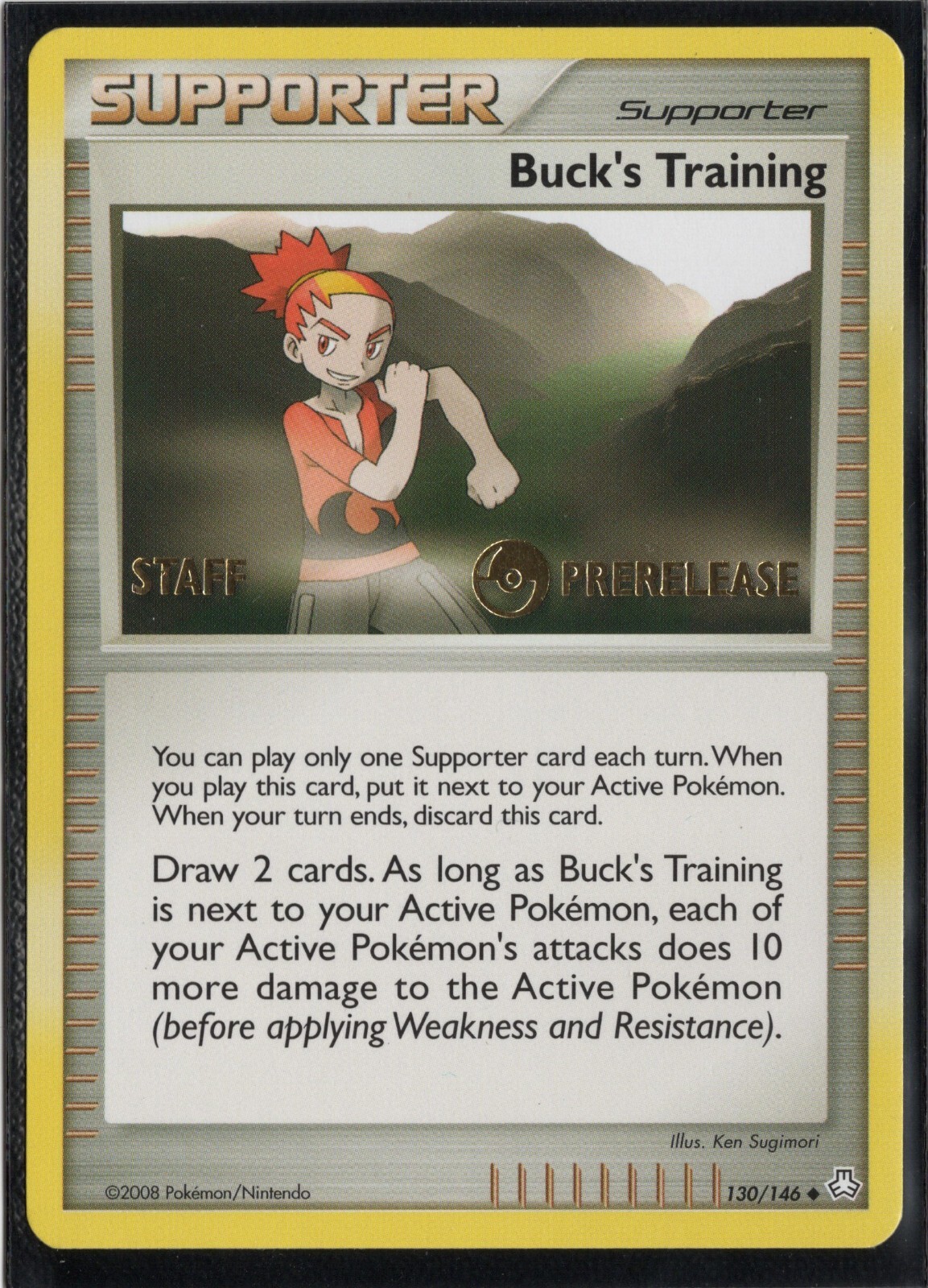 Pokemon Buck's Training 130/146 Legends Awakened Prerelease STAFF Promo LP